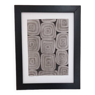 Abstract charcoal drawing 1 black and white