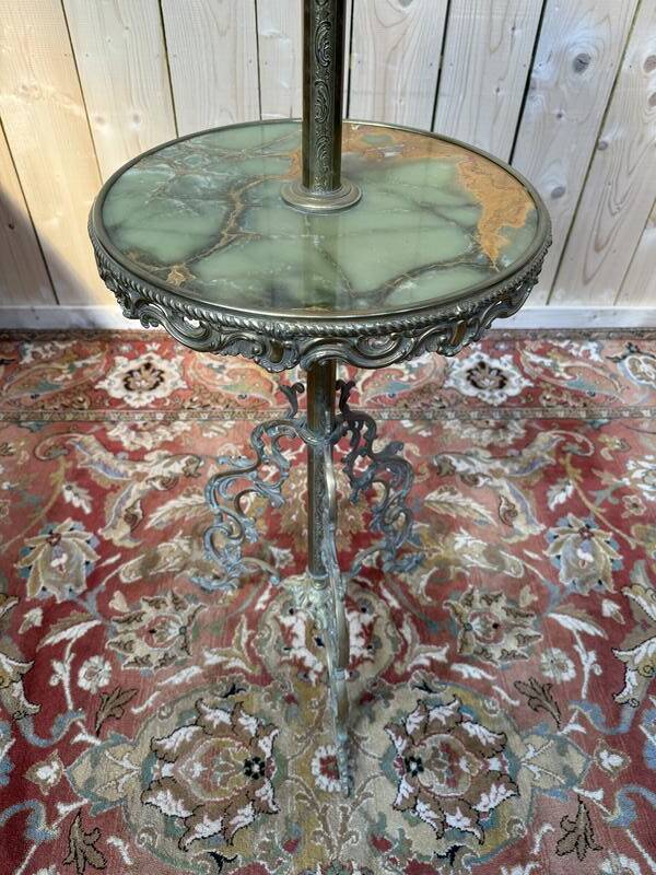 Lampadaire en bronze et onyx de style Napoléon III