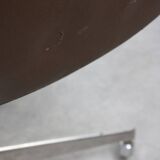 Mid-Century Italian Brown Leather Swivel Chair