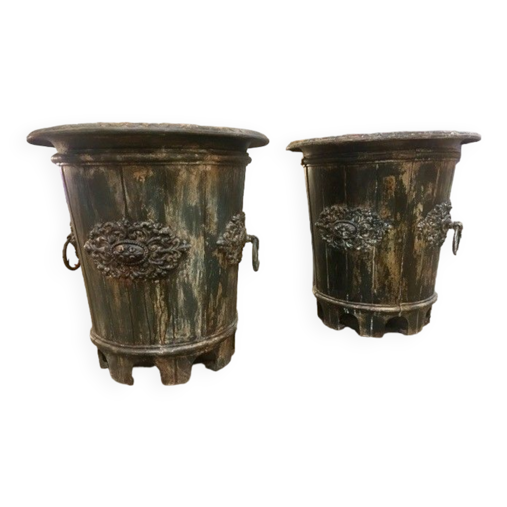 Pair of cast iron gardeners