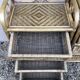 Paire de tables de chevet vintage, à 3 tiroirs, en bambou et rotin