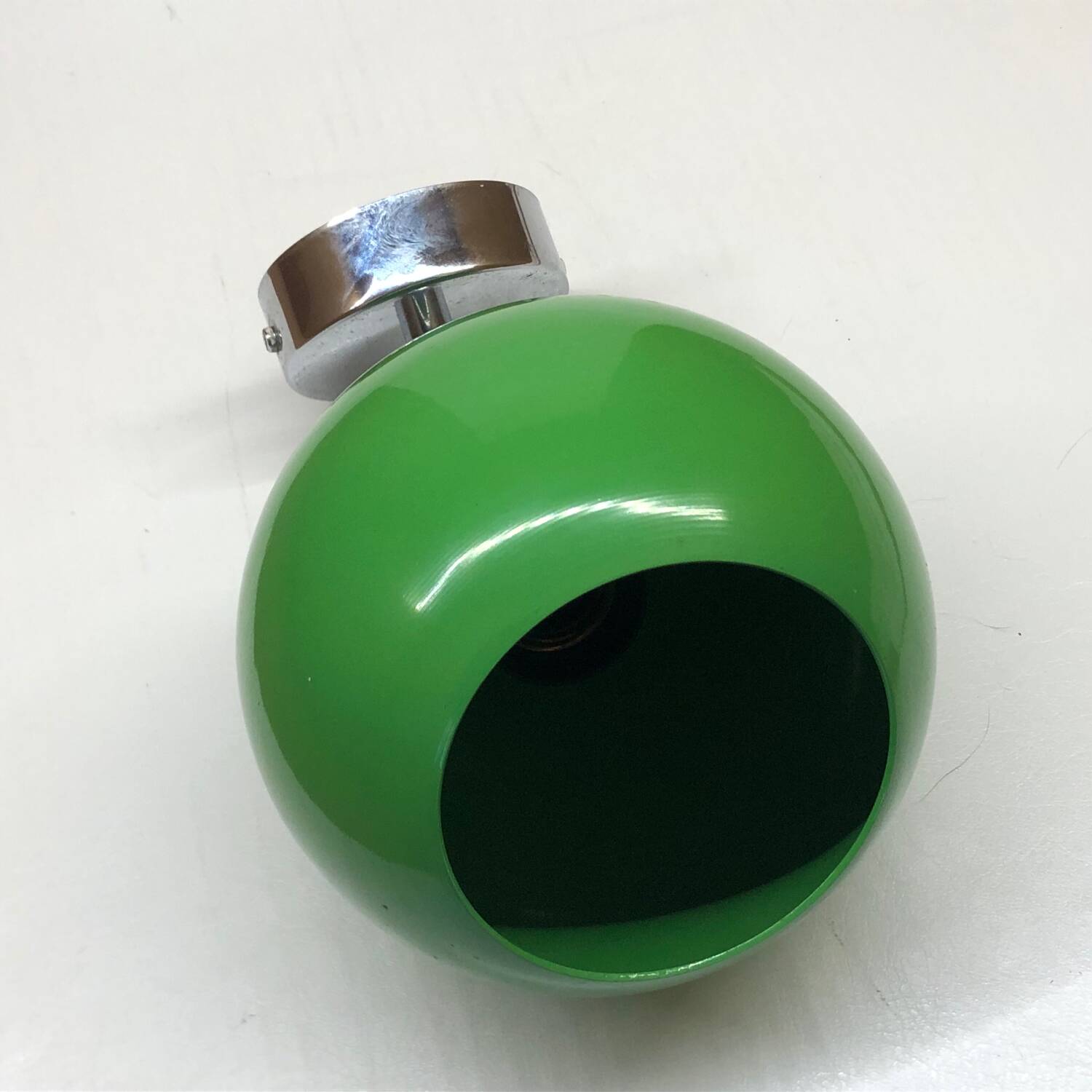 Lampe applique Eyeball Space Age verte en tôle émaillée