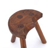 Pair of wooden tripod stools, mountain work, 1950s