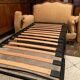 Sofa 2 places convertible sleeping 90x190 cherry Louis XV yellow velvet