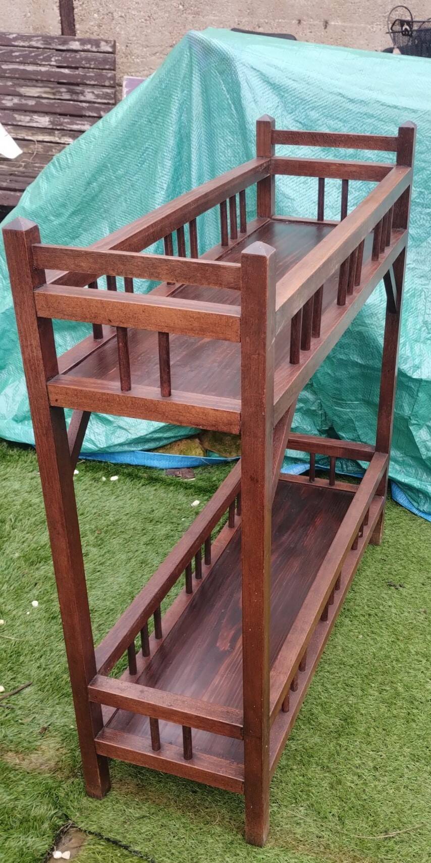 Large double wooden planter with zinc tray