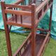 Large double wooden planter with zinc tray