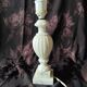 Twisted marble lamp base - white stone urn