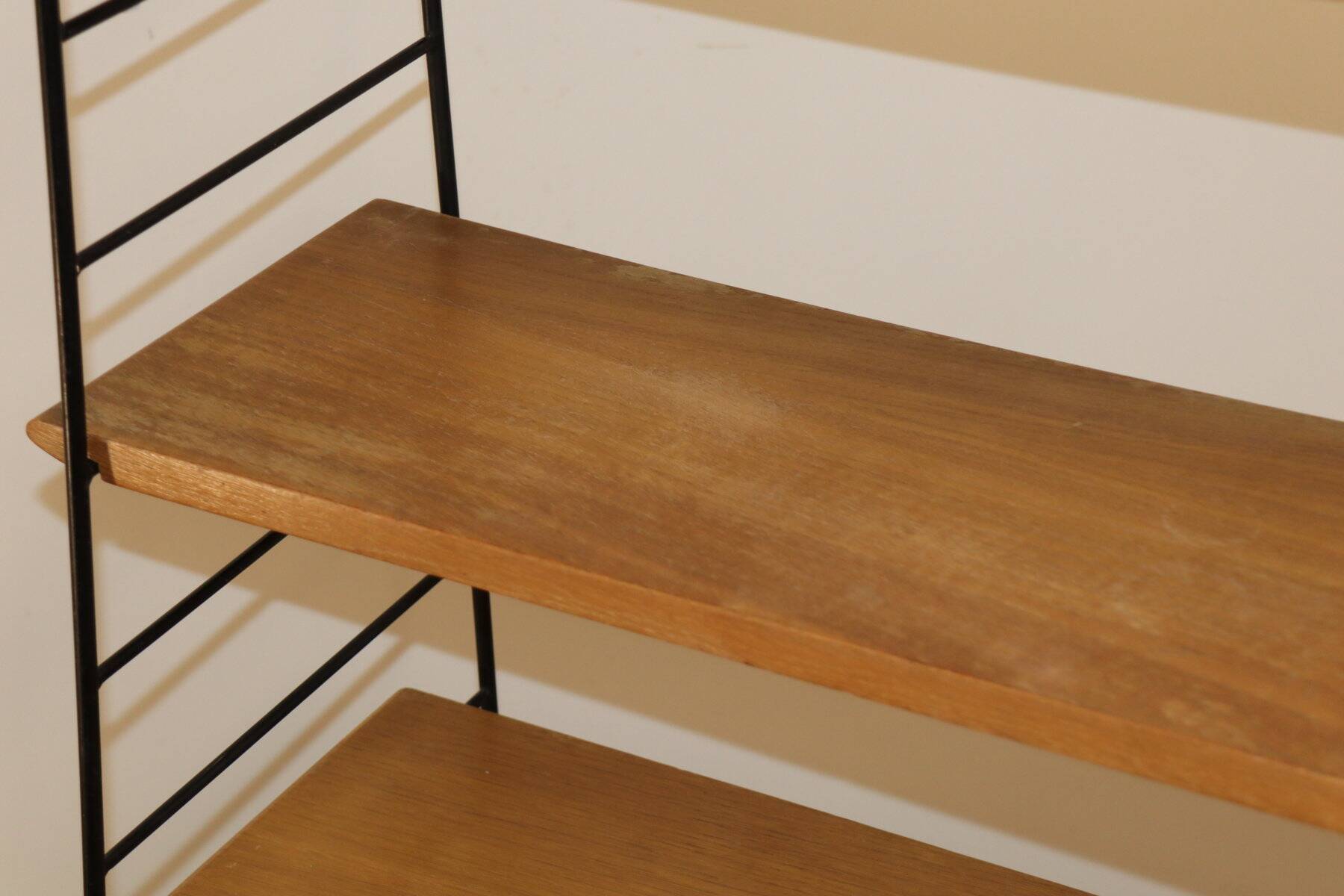Etagère vintage en métal et chêne, 1960
