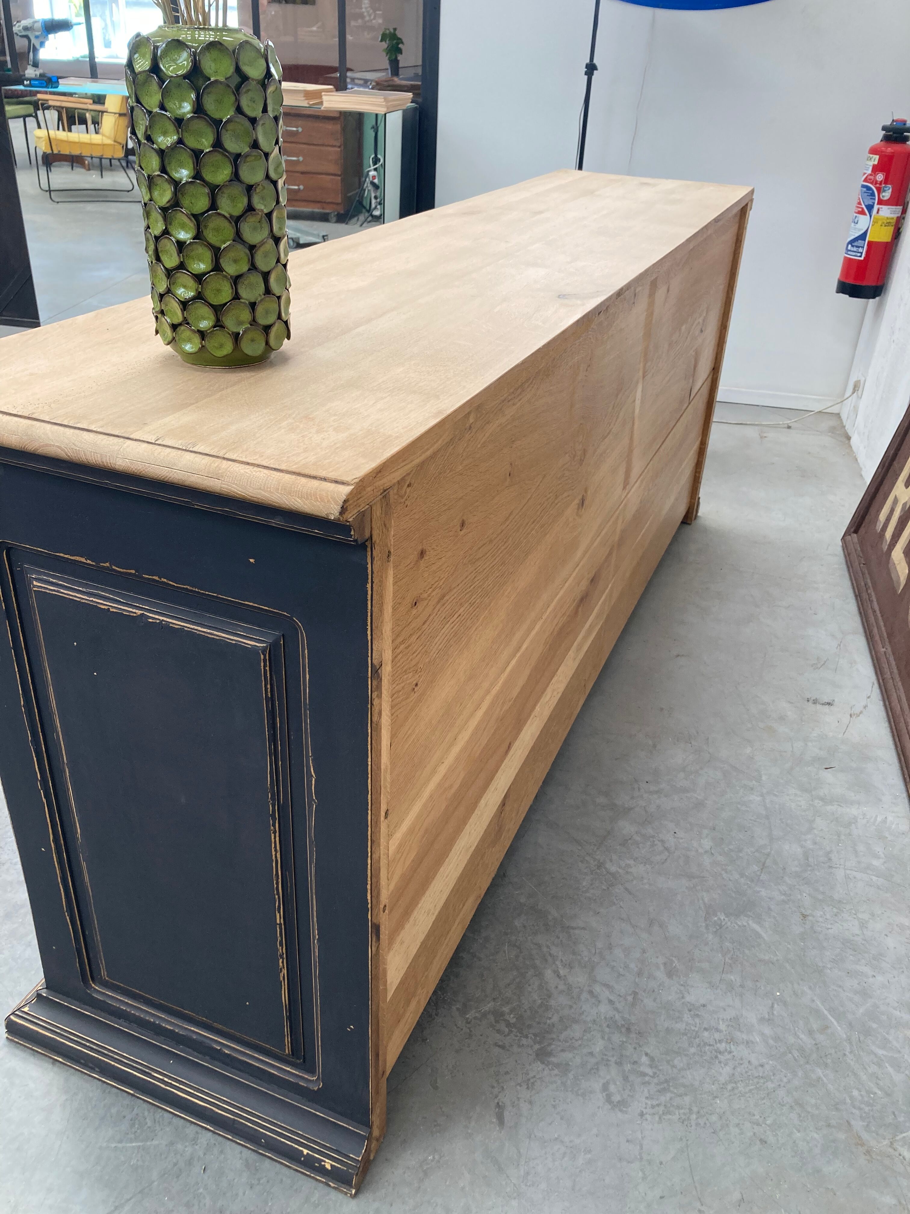 Old cabinet 4 doors 2 drawers in solid oak