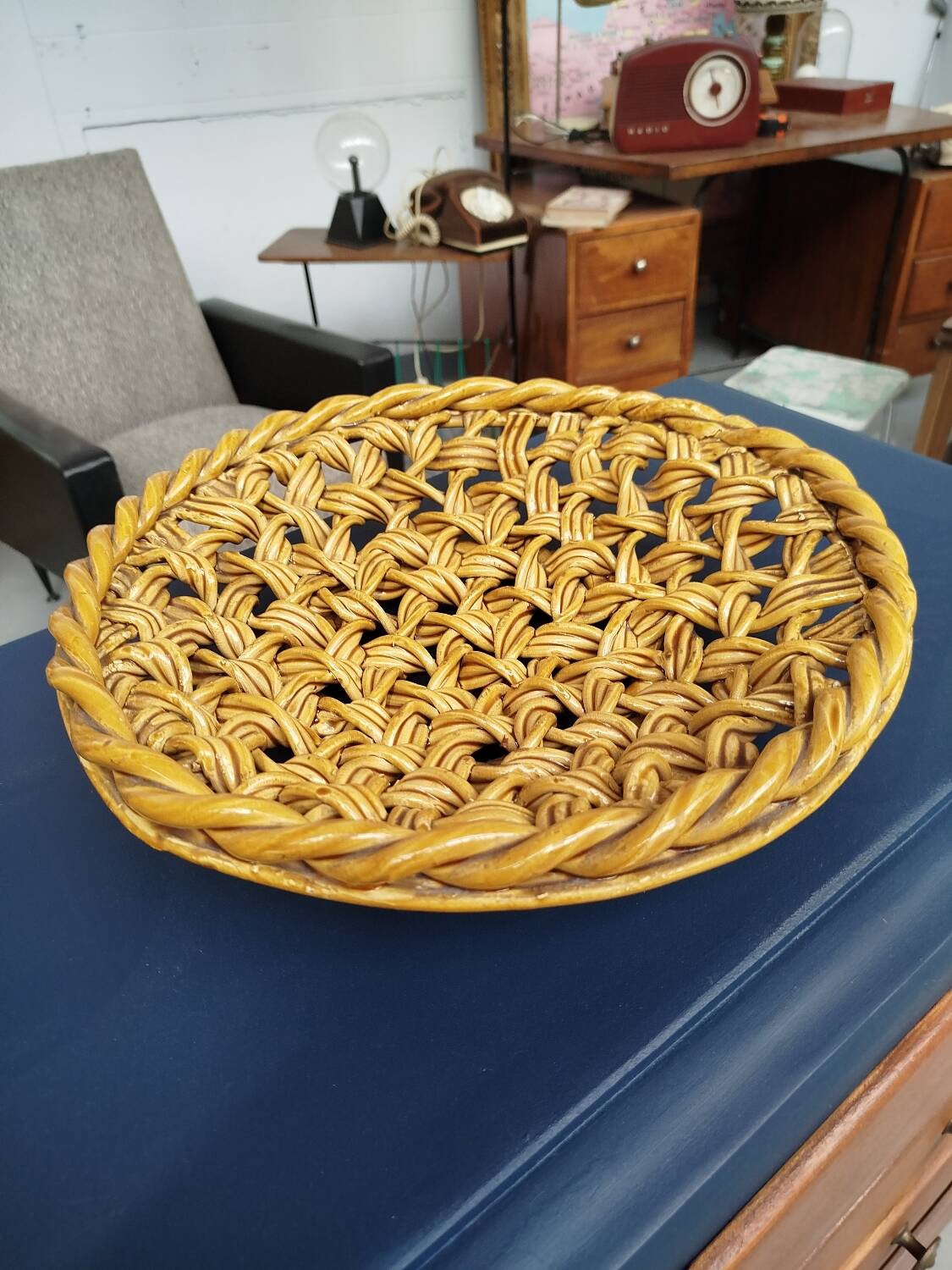 Vintage ceramic fruit basket