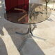 Oval glass and stainless steel table 70s