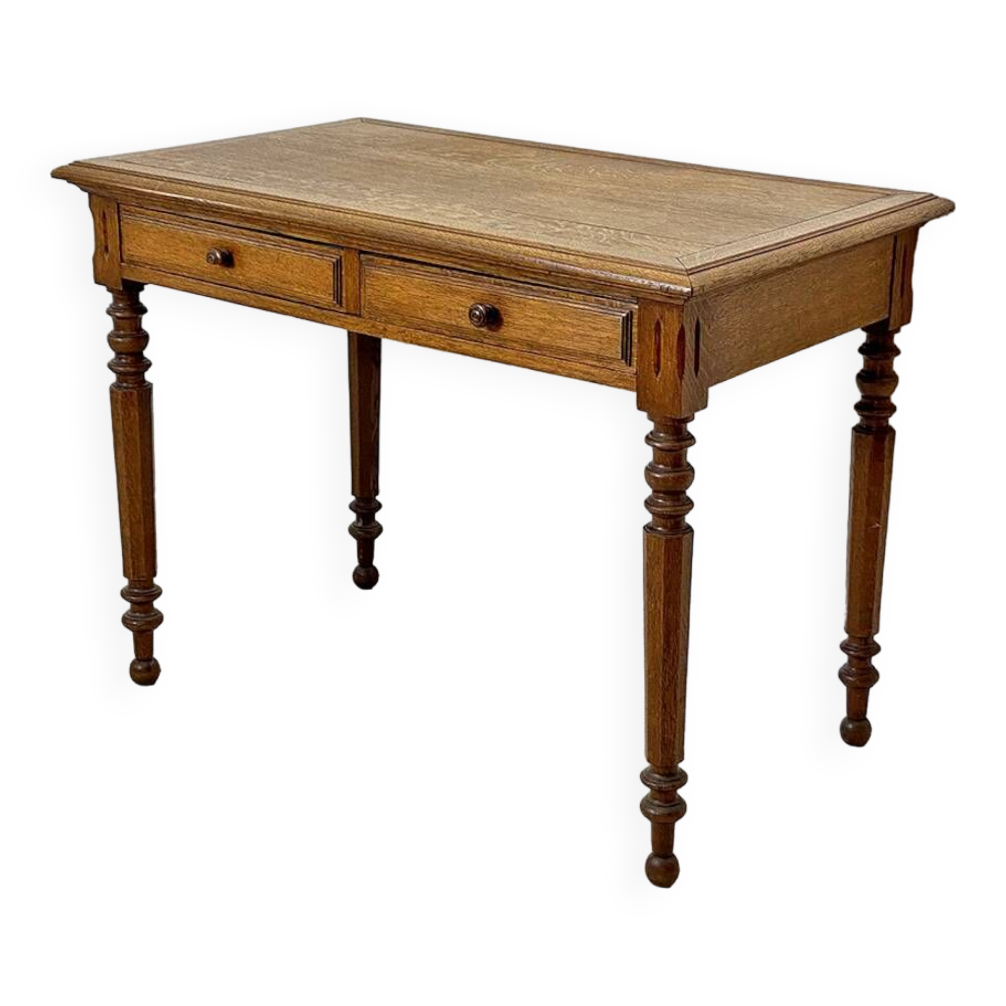 Louis XVI style solid oak desk