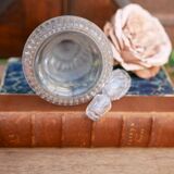 Cut glass liqueur decanter with decorated stopper