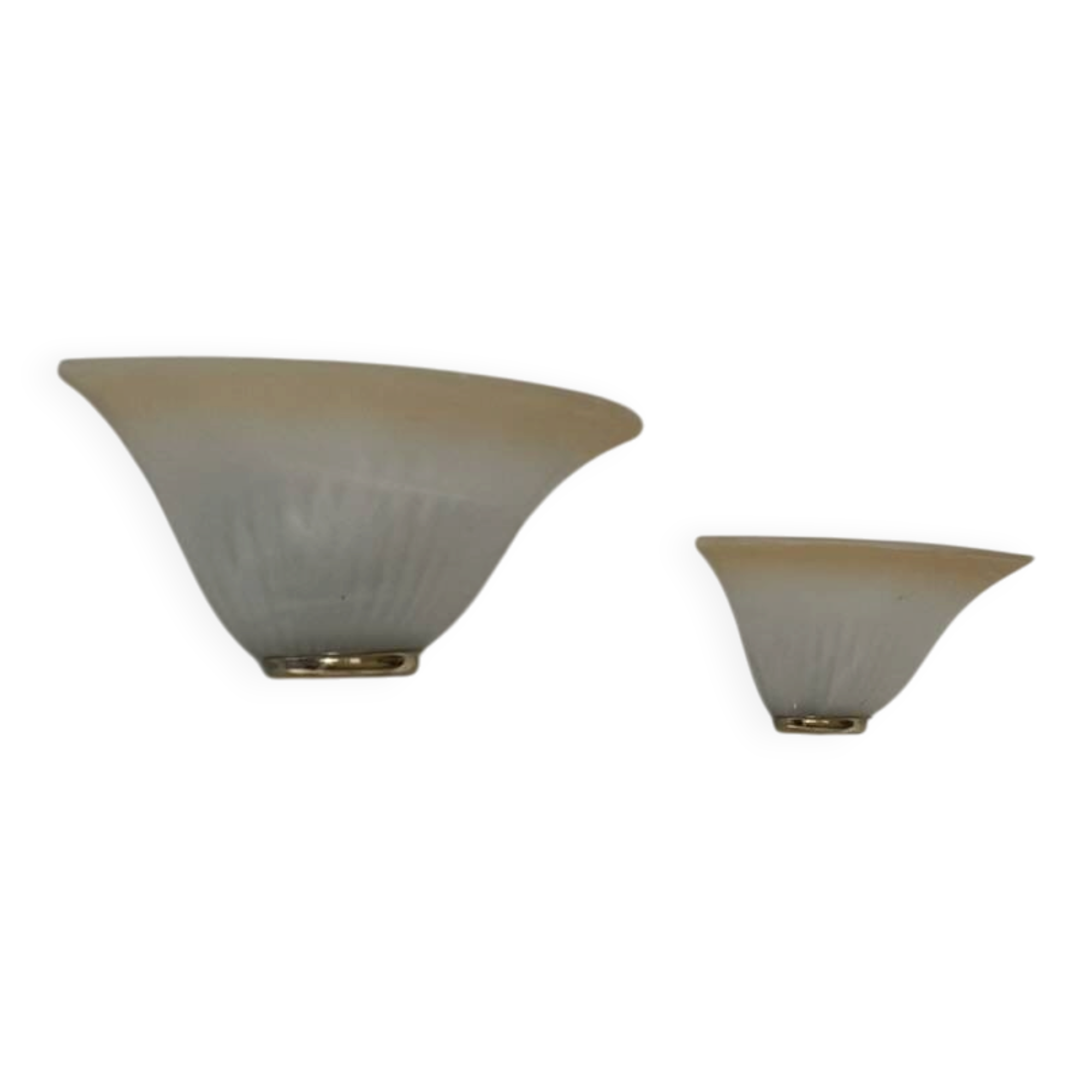 Pair of vintage speckled glass wall lights, France, 1970.