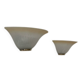 Paire d'appliques vintage verre moucheté, France, 1970.