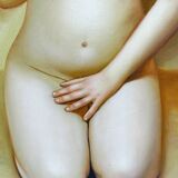 Large vintage oil painting on canvas nude by Miro