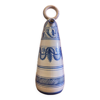 Vintage Spanish Hand Painted Glazed Ceramic Vase / Water Jug