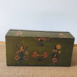 Large antique trunk hand-painted décor