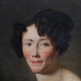 Portrait of an elegant woman oil on canvas from the 19th century.