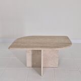 Travertine Coffee or Side Table in Teardrop Shape, Italy 1980s