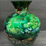Jean noël bouillet vase lacquer on glass