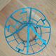 Suspension cage lamp in turquoise metal