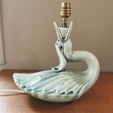 Vintage ceramic bird lamp base from Charolles