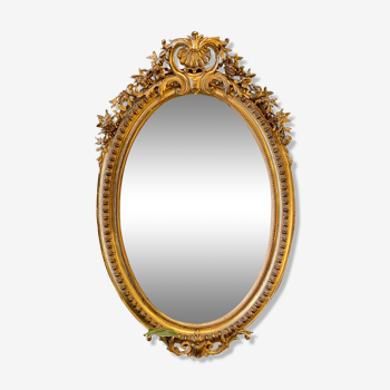 Old oval mirror Napoleon III Louis XV style