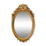Miroir ancien ovale Napoléon III de style Louis XV 90x142cm