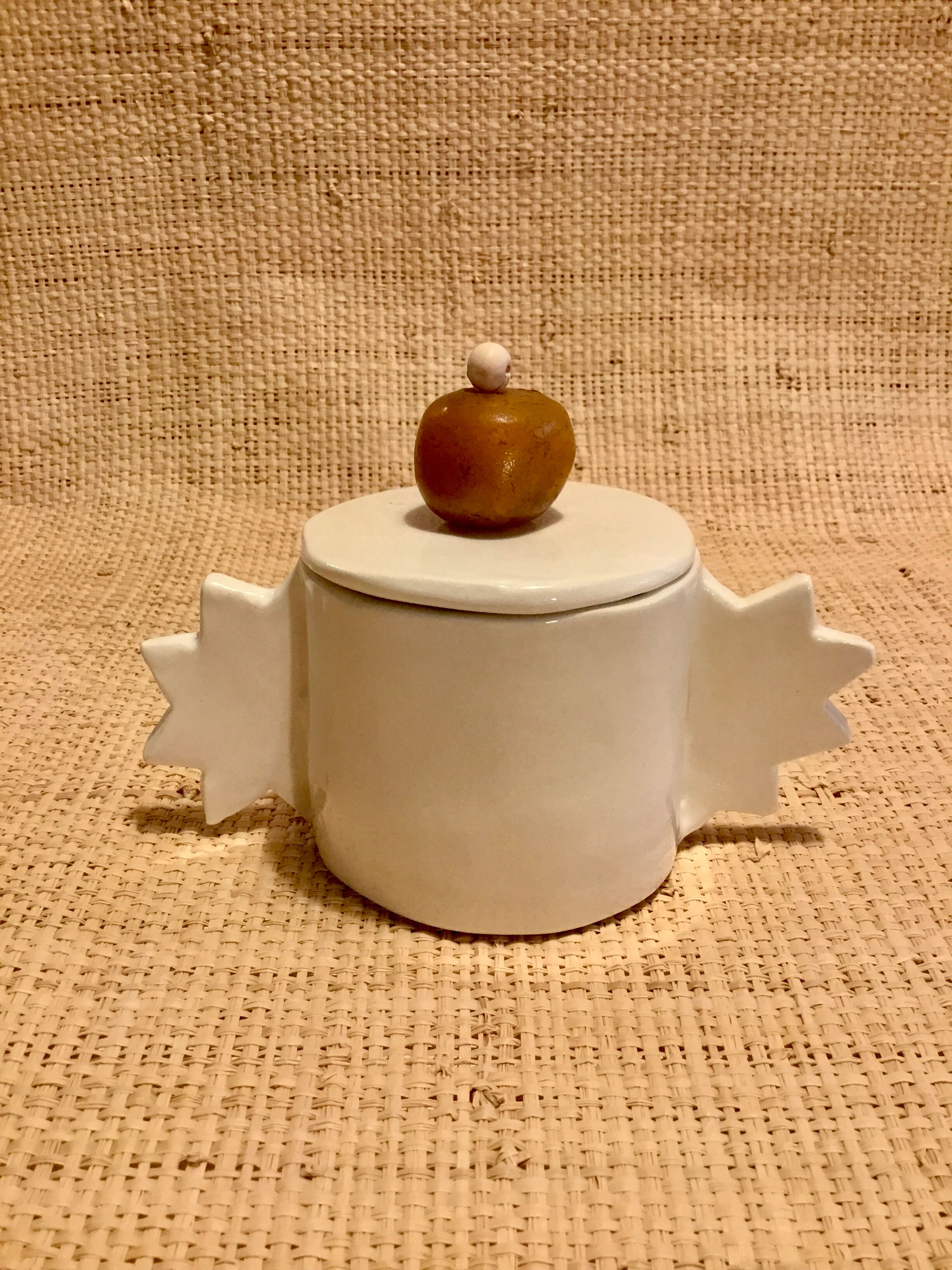 Glazed ceramic box of French artisanal manufacture vallauris