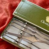 Box of 6 lobster fork picks Christofle pearls.