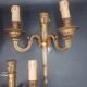 Set of three wall lights With two winding light arms Empire style Standard E14 bulb