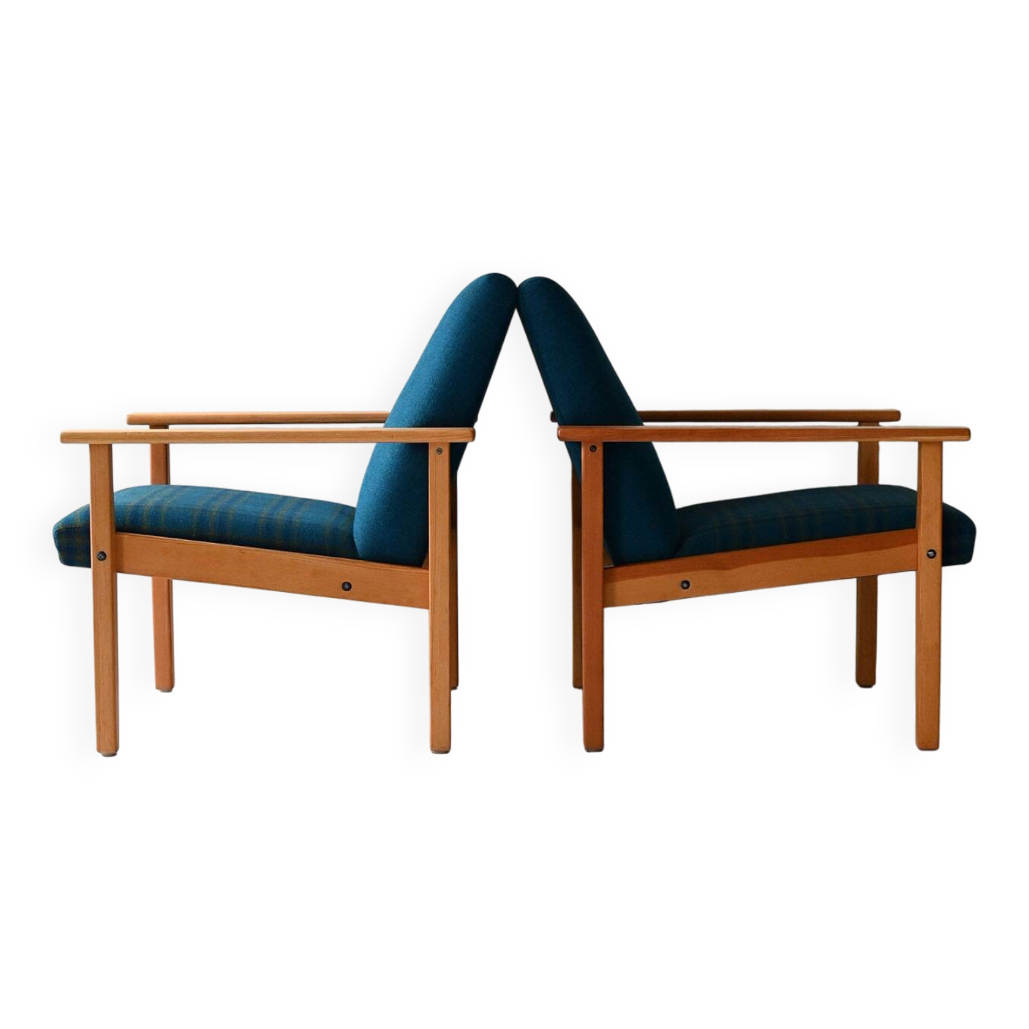 Pair of vintage Bruksbo armchairs, Norway