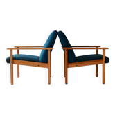 Pair of vintage Bruksbo armchairs, Norway