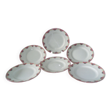 6 assiettes plates Faïence Orchie Moulin des loups