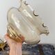Vintage pendant lamp in electrified golden glass to nine