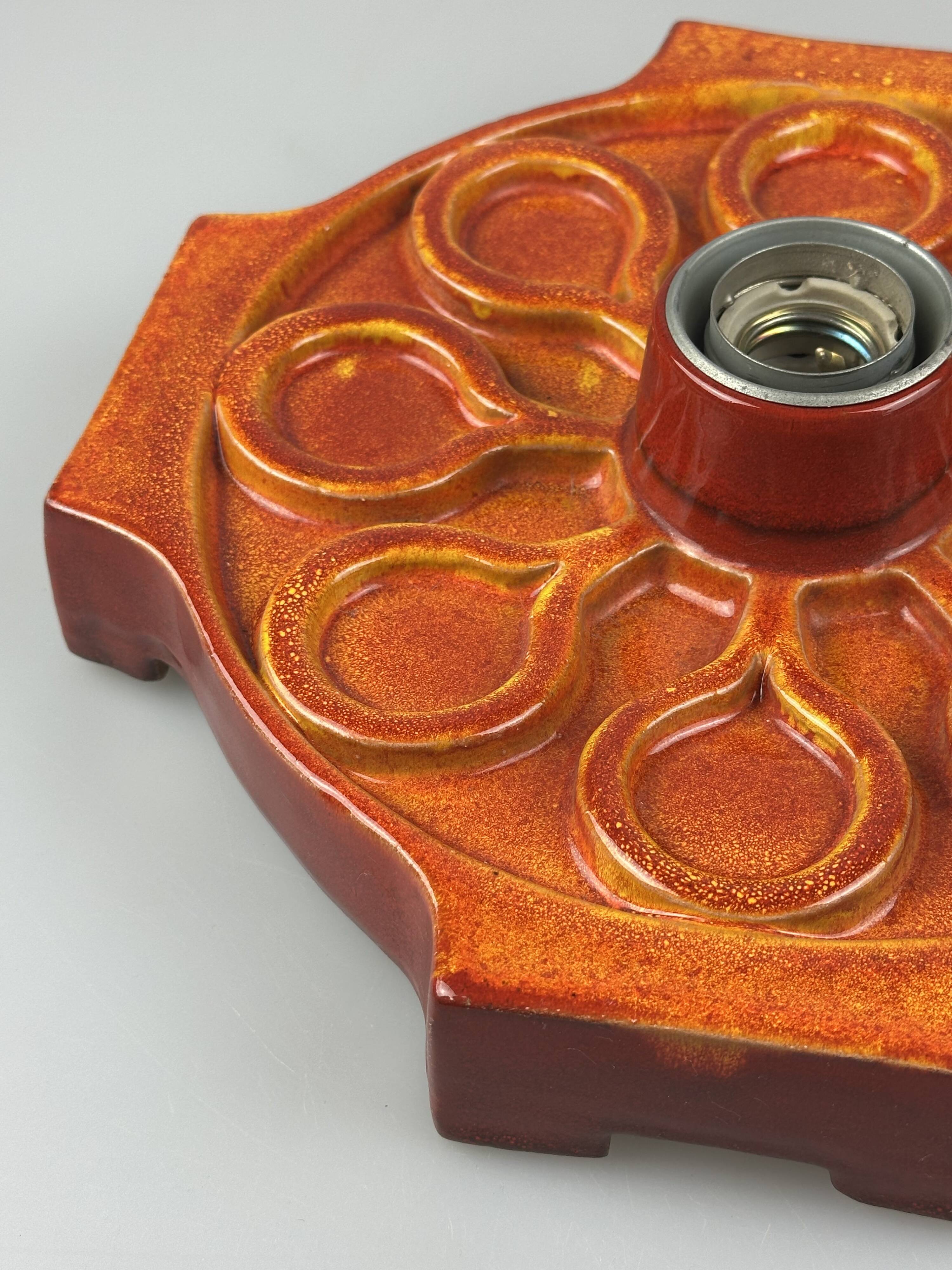 1960s/1970s Ceramic Wall Sconce, Mid-Century Space Age Design