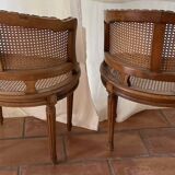 Paire de fauteuils de bureau Napoléon III style Louis XVI