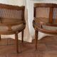 pair of Napoleon III Louis XVI style office chairs