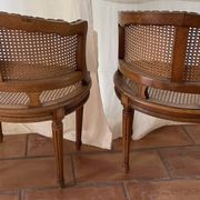 pair of Napoleon III Louis XVI style office chairs