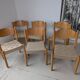 Set de 6 chaises empilables en hêtre et jute