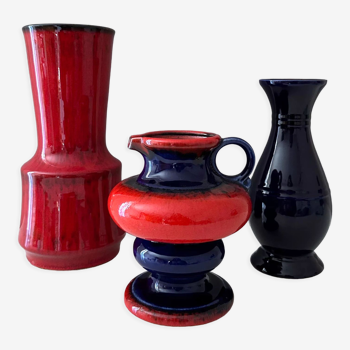 Vases du milieu du siècle en céramique, Jasba, Baie