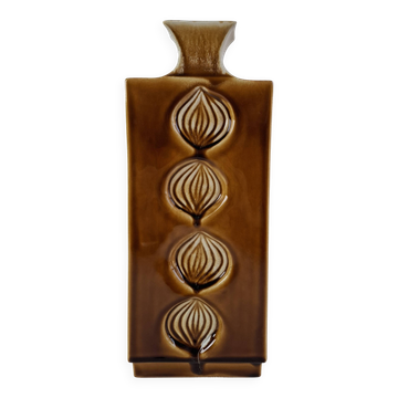 Mid Century Czech Brown Ceramic Vase Ditmar Urbach, 1960's.