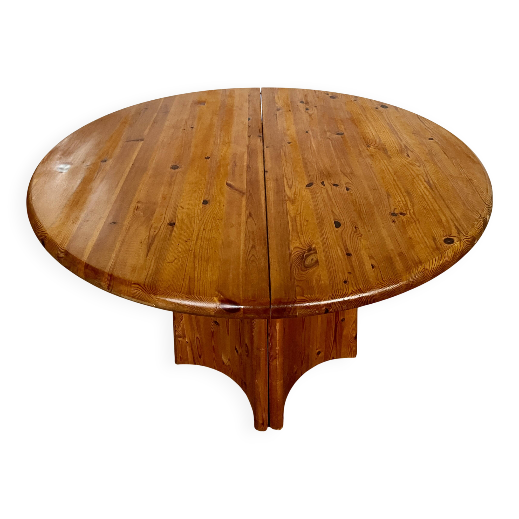 Large Scandinavian pine table - 6 chairs