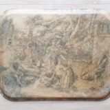 Fiberglass top with grey canvas pattern