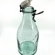 Grande bouteille "Mercur" en verre et bouchon en céramique • 2L • 1930