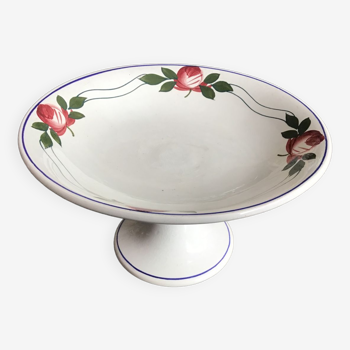 Earthenware compote bowl with stylized rose motif