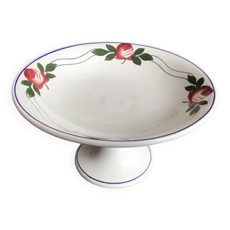 Earthenware compote bowl with stylized rose motif
