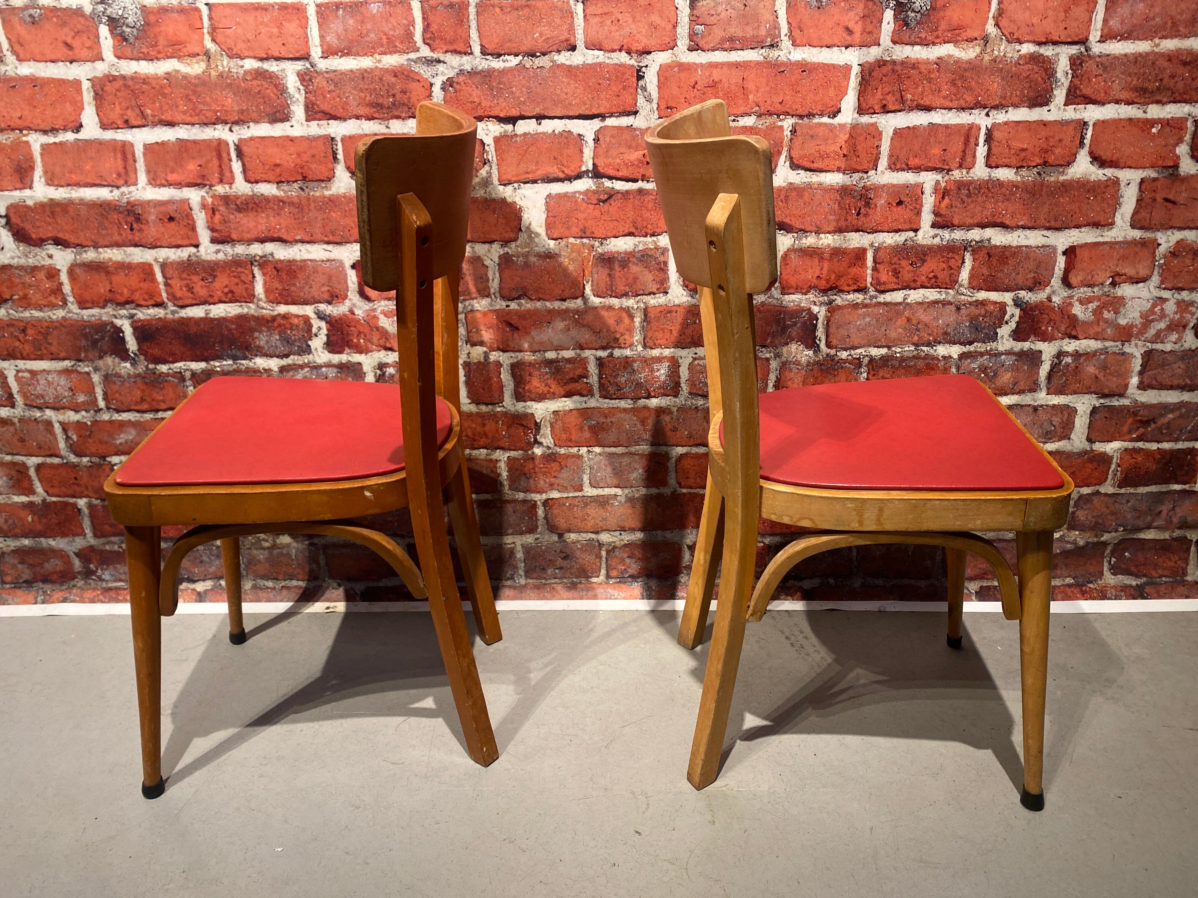 Set of 6 wooden bistro chairs