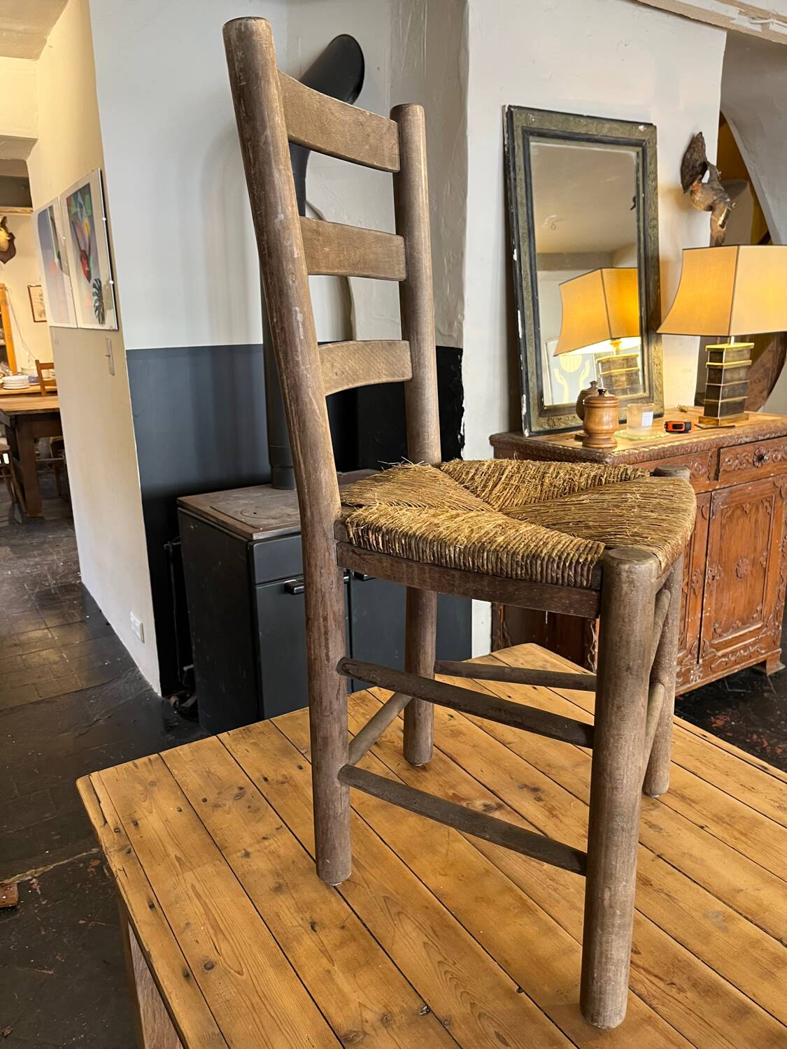 Lot of 6 straw chairs from the end of the 19th century